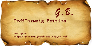 Grünzweig Bettina névjegykártya
